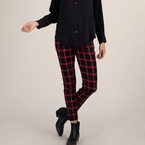 TRINA TURK - Women’s Plaid Montebello Ankle Pants Black & Red Size 2 New!